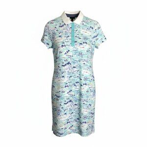 Talbots Beach Polo Pullover Cruise Palm Tree Dress size Medium